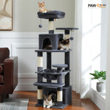 Large Cat Tree and Tower for Indoor Cats With Sisal-Covered Scratching Posts Spacious Hammock Padded Perches and Condos Cat Toys