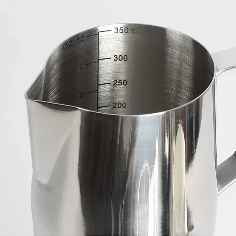 350/600ml Stainless Steel Coffee Latte Art Cylinder with Temperature Sticker Latte Art Cup Milk Frother Milk Cylinder 20oz