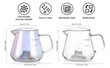 Bincoo 400ML Clear Glass Coffee Carafe Heat Resistant Visual Brewing Control Easy Sharing Pour over Coffee Maker