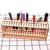 67-Slot Premium Wooden Brush Holder - Durable Artist Desk Organizer, Pencil & Paint Brushes Storage, Elegant Art & Craft Supplies