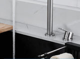 Hidden Lifting Folding Kitchen Faucet 304 Stainless Steel Sink Faucet Hot and Cold Mixed Water Separate Sink Tap Dual Holes