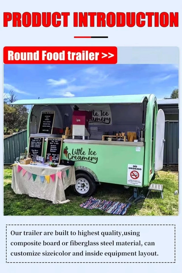 All Purpose Mobile Food Trailer for Sale Flexible Movement Design for BBQ Coffee Ice Cream Vending Complete Package