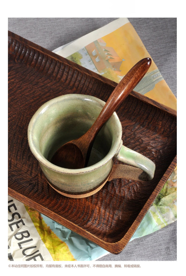 Japanese Wooden Spoon Wood Tableware Spoon Anti-Scald Tea Coffee Stirring Spoons Cooking Utensils for Kitchen Tool Soup Teaspoon