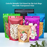 100pcs Silver Dumb Aluminum Foil Bags Heat Seal - Top Open Mylar Foil Bag Matte Surface Plastic Food Package Spices/Sauce Pouch