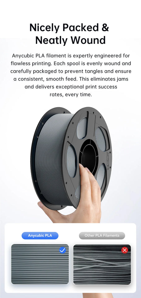ANYCUBIC 5KG PLA Filament For FDM 3D Printer 1.75mm Eco-friendly 3D Printing Material Failment For Kobra S1C K3C EU US Warehouse
