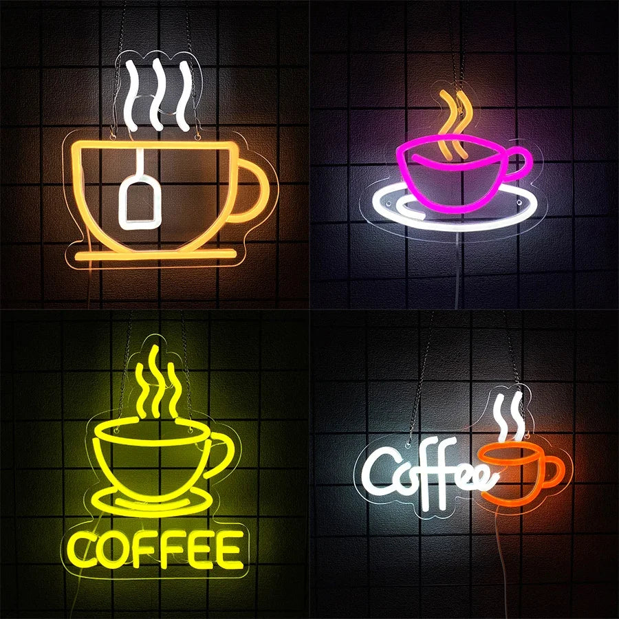 Coffee Super Bright Led Sign, Usb Connection Power Supply, Suitable For Coffee Shop Front Desk Business Decor, Coffee Neon Sign.