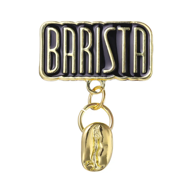 Coffee Maker Enamel Brooch Coffee Bean Grinder Coffee Kettle Cup Bag Barista Badge Punk Lapel Coffee Collection Pin Jewelry Gift