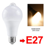 E27 LED Motion Sensor Bulb LED Lamp B22 PIR Sensor Light Bulb Auto ON/OFF Night Light For Porch Stairs Garage Security Lights