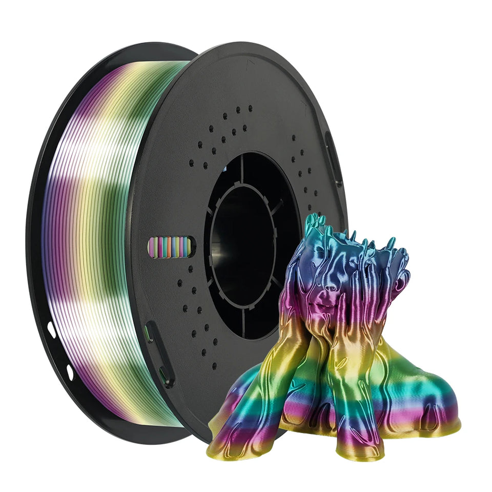 KINGROON Rainbow Silk PLA Filament 1.75mm 1KG Multicolor Gradient 3D Printer Materials Color Change Smooth Silky PLA Plastic New