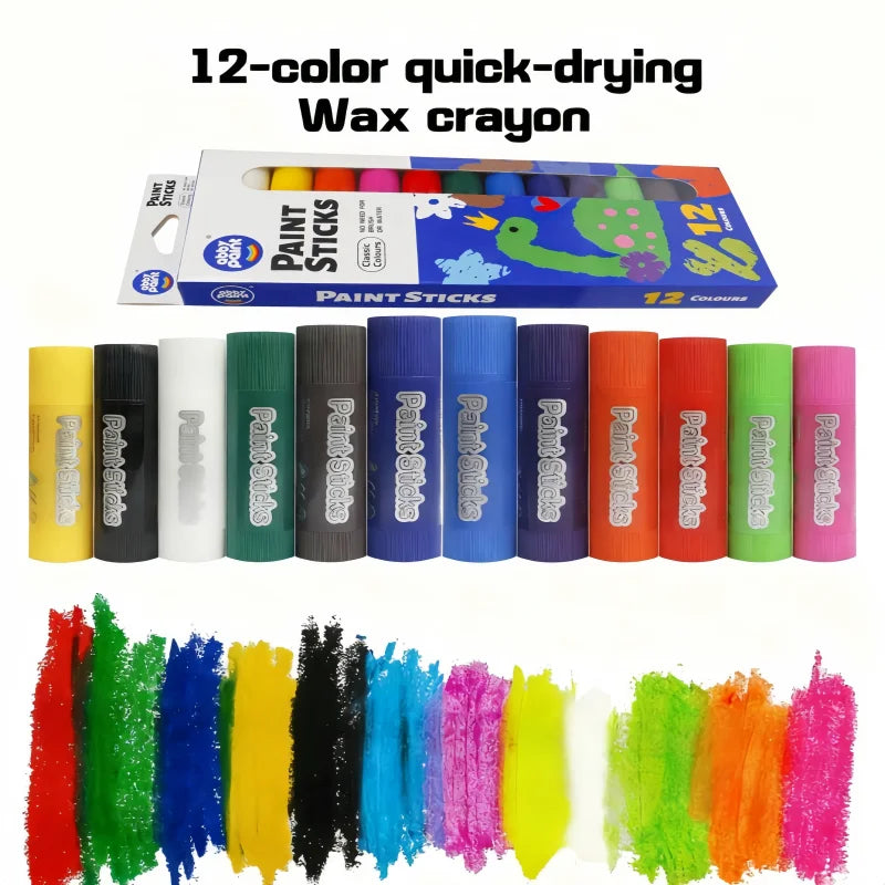 12-Color Macaron DIY Twisting Wax Crayon Set With Soft Colors, Non-staining Hands, High Coverage for Art Sketching