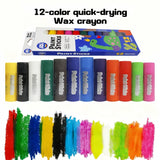12-Color Macaron DIY Twisting Wax Crayon Set With Soft Colors, Non-staining Hands, High Coverage for Art Sketching