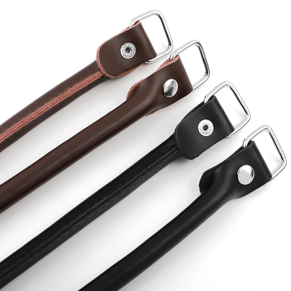 1Pair 38cm Genuine Leather Bag Straps Belts DIY Replacement Handbag Purse Handle Bag Accessories Coffee Black Bags Straps Belts
