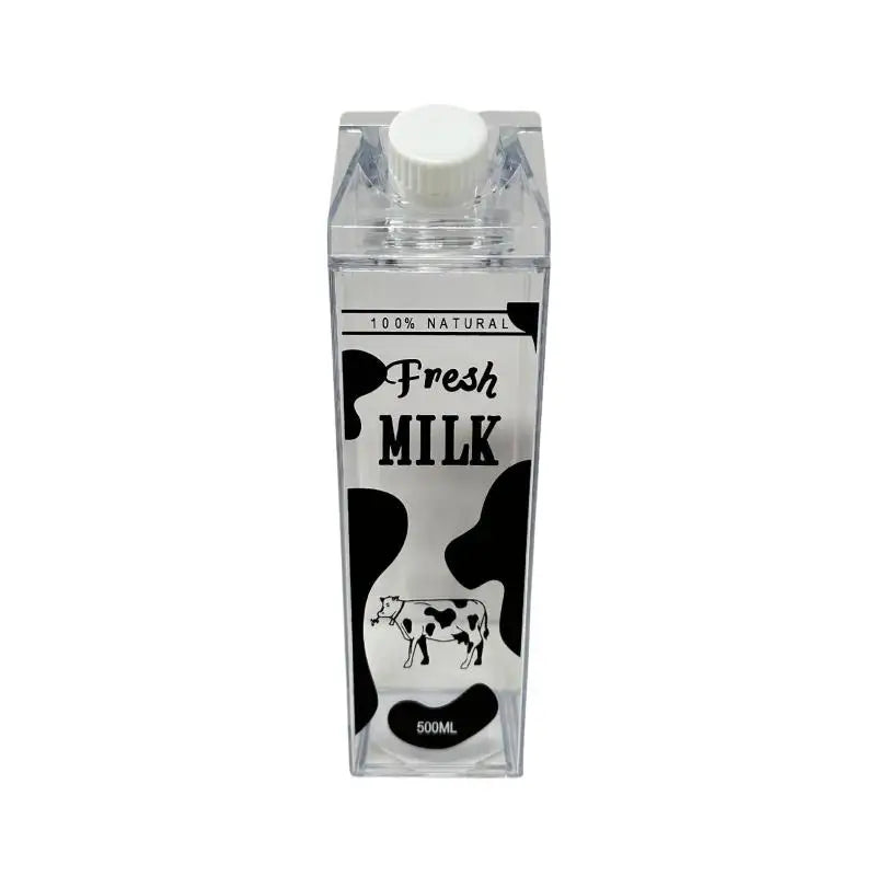 500/750/1000ML Milk Bottle Water Box Square Coffee Juice Tea Cup Transparent Milk Storage For Outdoor Sports Camping Gym