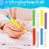 8Pcs Textured Silicone Pen Grips Ergonomic Writing Aid Sensory Pencil Sleeves Tool Non-slip Reusable for Kids Adults Handwriting