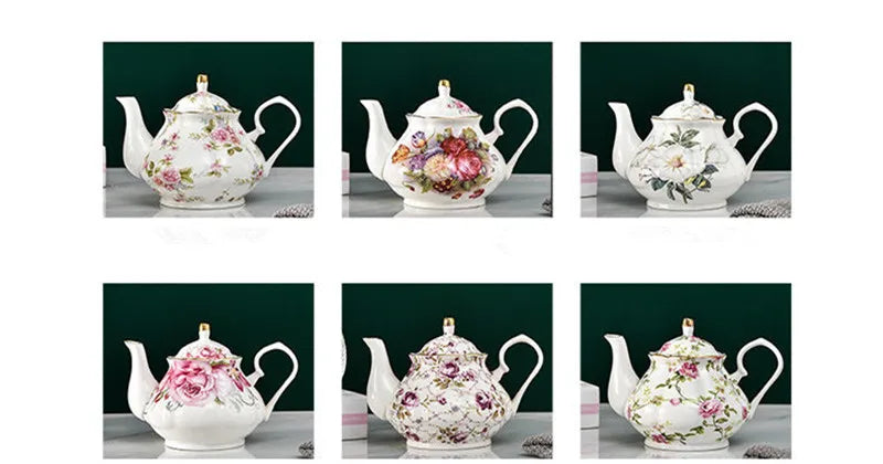 400ML European Bone China Teapot English Afternoon Tea Set Teapot High-Grade Porcelain Coffee Pot Heat Resistant Kettle Pot