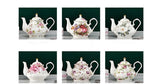 400ML European Bone China Teapot English Afternoon Tea Set Teapot High-Grade Porcelain Coffee Pot Heat Resistant Kettle Pot
