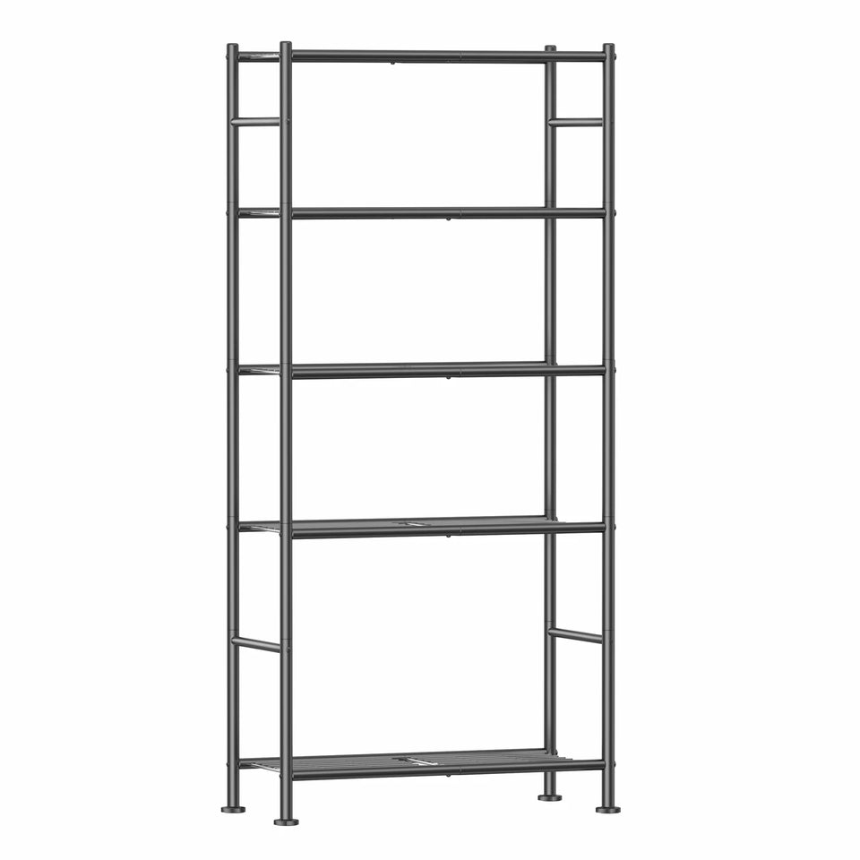 5-Tier Storage Shelves, Heavy Duty Metal Shelving Unit, 1000lb Capacity, Garage Pantry Organizer, 33"x12.6"x72" Black