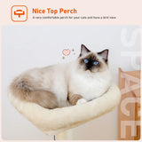 Modern Cat Tree for Indoor Cats Multi-Level Wood Cat Tower with Cozy Condo Hammock Sisal Scratching Posts Kitten House Cat Toys