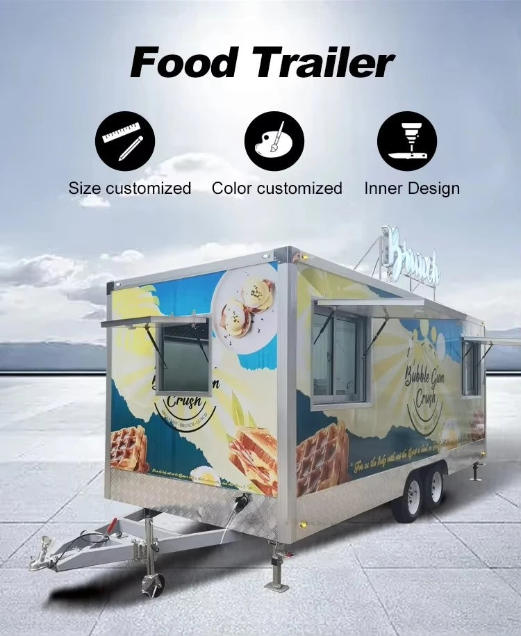 Pro Food Trailer Manufacturer Built EU USA AU Standard Quality with Personal Customization Choice Business logo Food Truck
