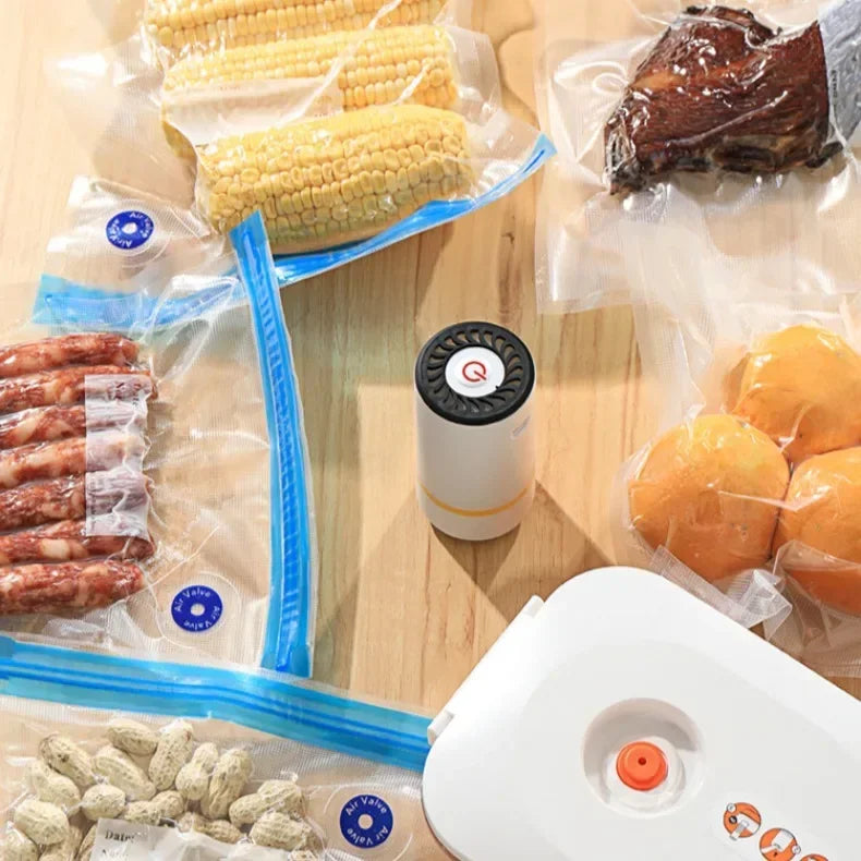 Electric Air Pump for Vacuum Bags Portable USB Mini Vacuum Sealer Rechargeable Food Vacuum Packaging Sealing Machine for Home