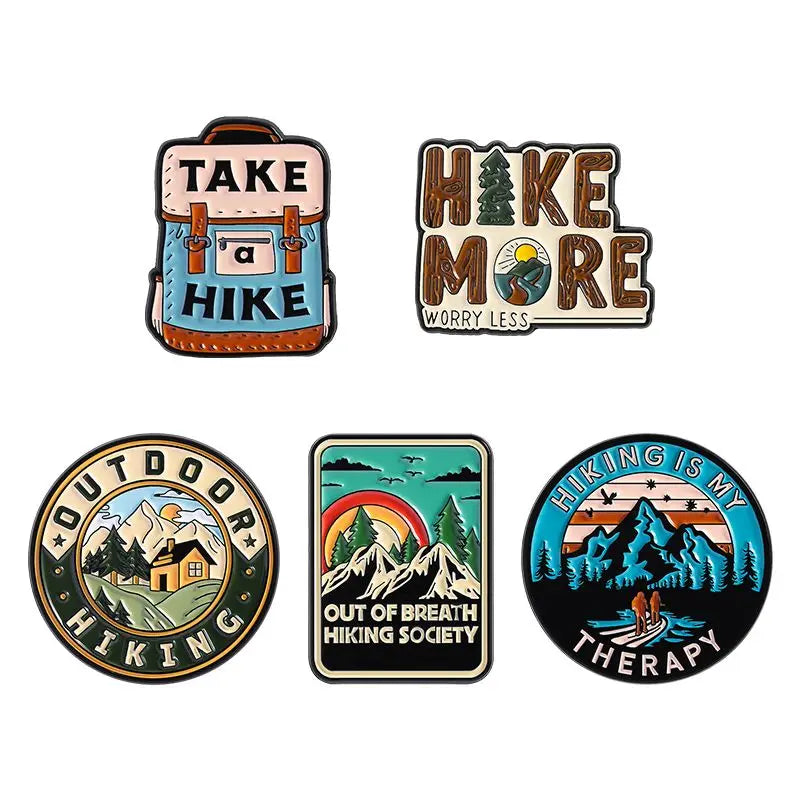 2-6pcs/set Hobby Collection Enamel Pins Reading Book Iced Coffee Knit Brooch Hiking Badges Music Korean Girls Band Jewelry
