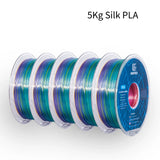GEEETECH 5 rolls 3D Silk PLA Filament 1Kg/roll 1.75mm Spool Wire For 3D Printer Material,Safety, Vacuum packaging, special color