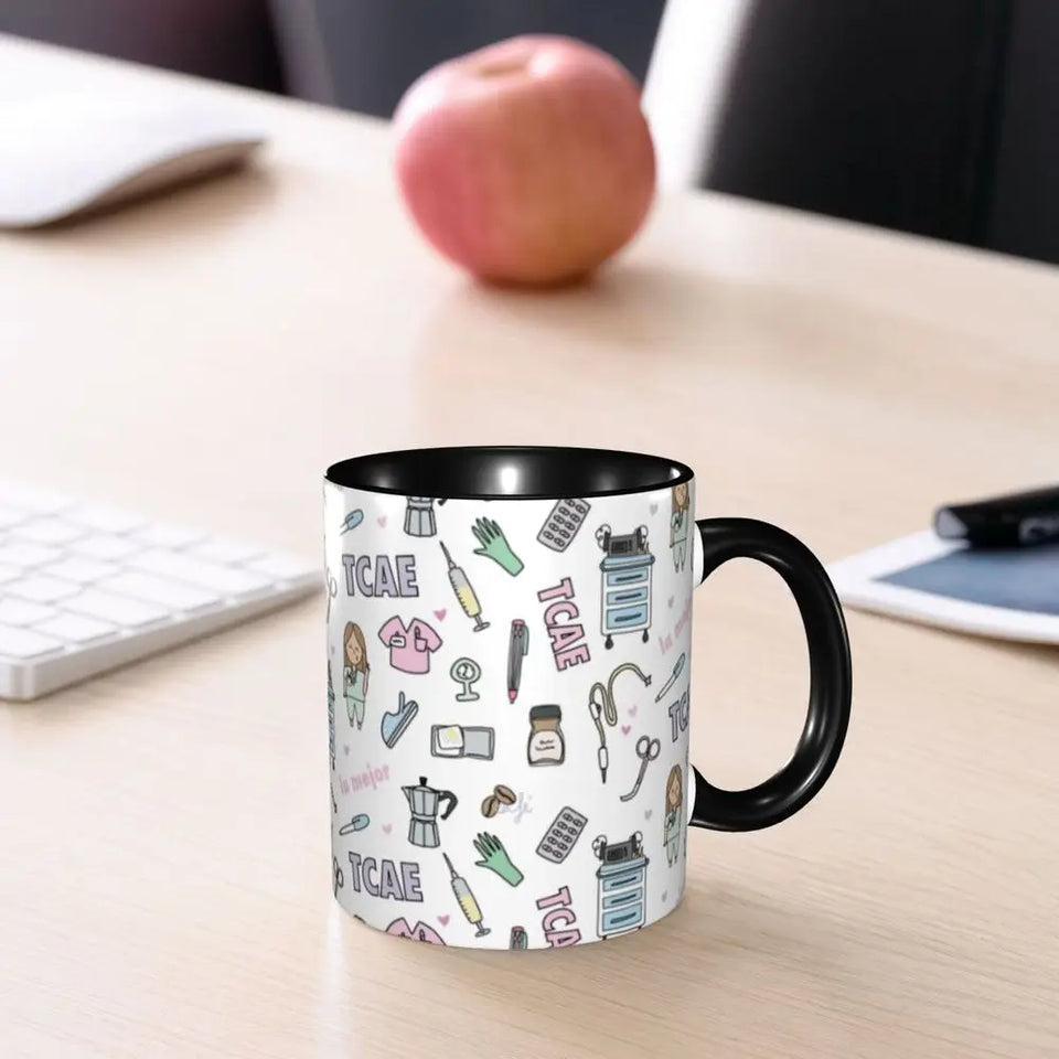 Pink Doctor Nurse Coffee Mugs DIY Customized Enfermera En Apuros Ceramic Milk Tea Mug Cup