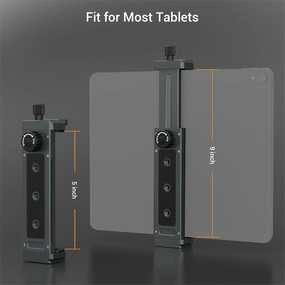 LEAPLIGHT Universal Aluminum Tablet Phone Stand Holder Clip Tripod Adjustable Bracket for Phones Ipro Tablets Tablet Holder