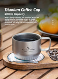 Boundless Voyage Titanium Double Wall Mug Metal Coffee Tea Cup Mini Espresso Cup Ultralight Durable Portable Drinkware Ti3086D
