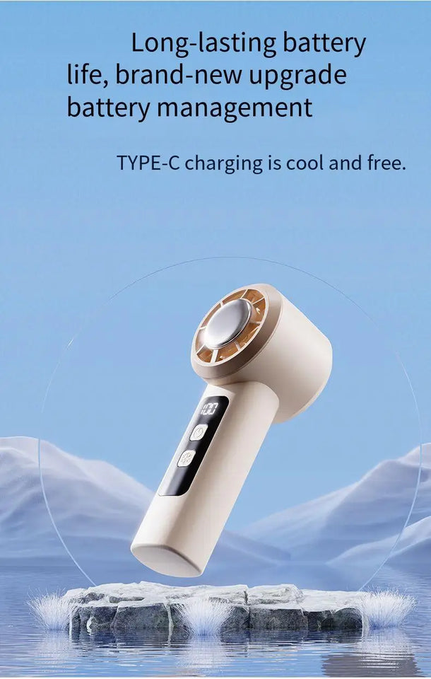 Refrigeration Turbo Cooling Mini Fan USB Adjustable Handheld Fan Suitable Office Outdoor Portable Personal Fan