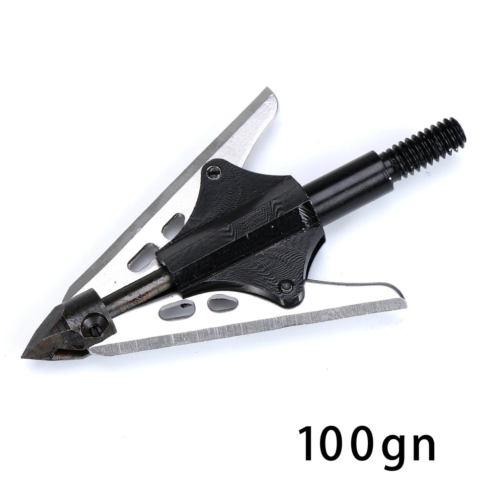 3pcs Hunting Broadhead 100gn-150gn ArrowHead Arrows Points for Compound Recurve Traditional Bow Crossbow Hunting Archery Outdoor