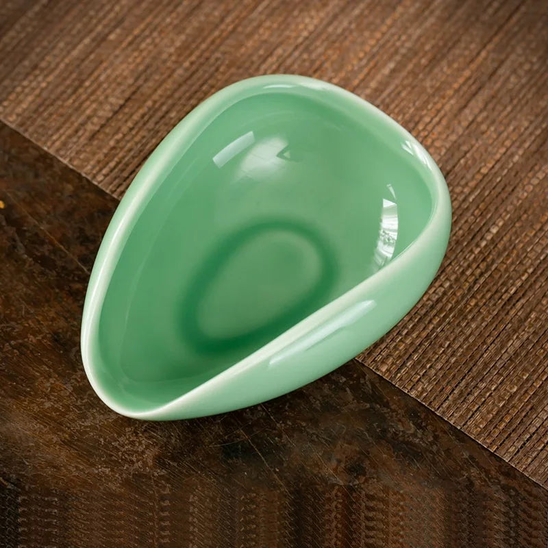 Handmade Ceramic Coffee Bean Dosing Tray Weighing Plate Multi-use Tea Bowl for Coffee Bar Home