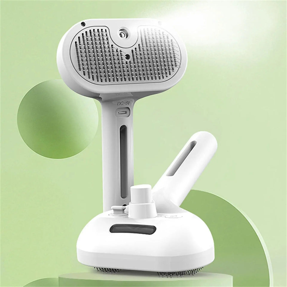 Pet Hair Remover Spray Grooming Comb Cats Dogs Floating Hair Removal Steam Cleaning Brush Dematting Water Mist Humidifier Comb