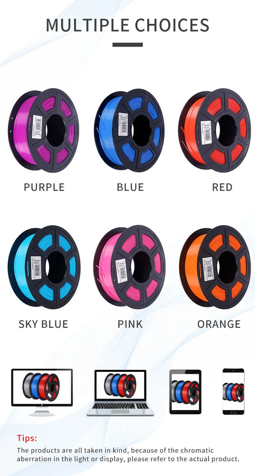 KINGROON 5KG PLA TPU PETG Filament Mix color 1.75mm 3D Printer Plastic No Bubble Spool 3D Printing Materials Wholesales