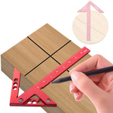 Woodworking Circle Center Scribe 45/90° Center Measuring Tool Line Gauges Aluminum Center Scribe Carpenter Ruler Measuring Tool