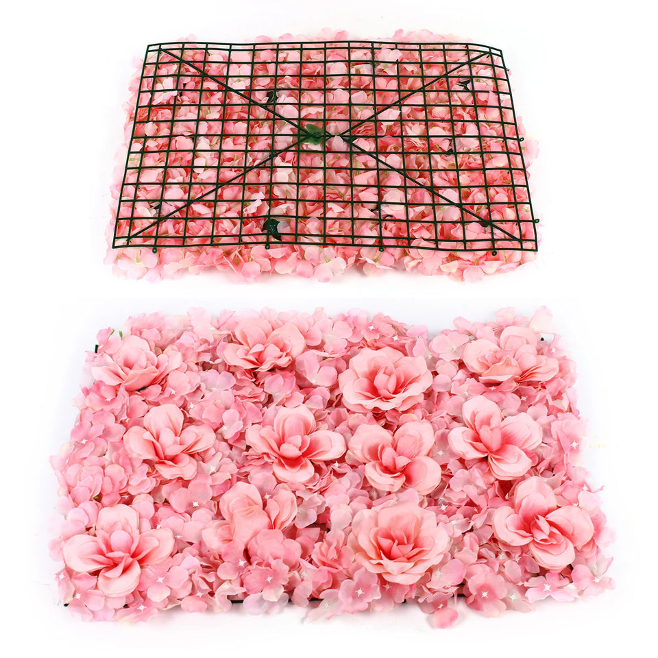12PCS 60*40cm Blush Roses and Hydrangea Flowers Mat Wall Backdrop Panels Wedding Decorations