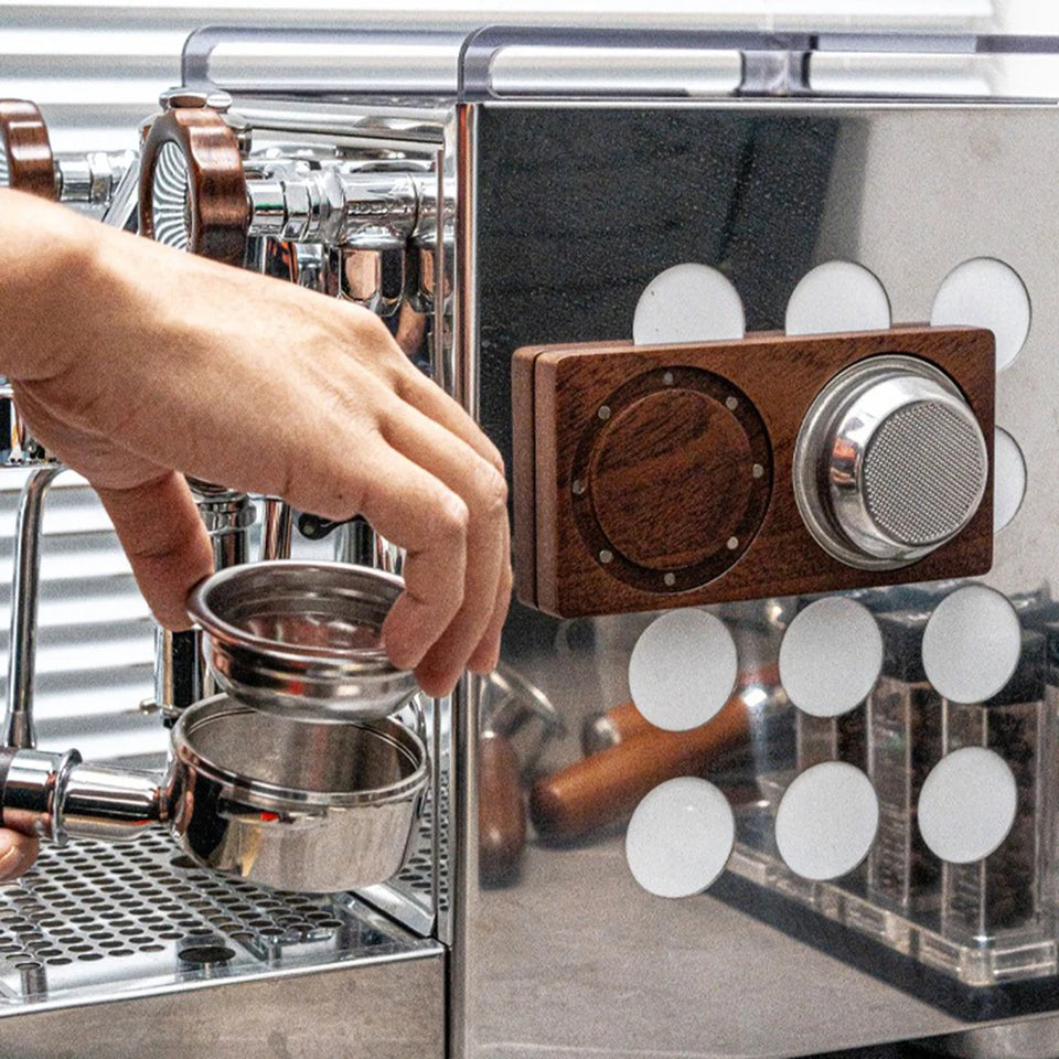 58mm Coffee Filter Basket Storage Tray Magnetic Wall Mounted Coffee Grounds Bowl Rack Single/Double Bowl Blind Bowl Rack