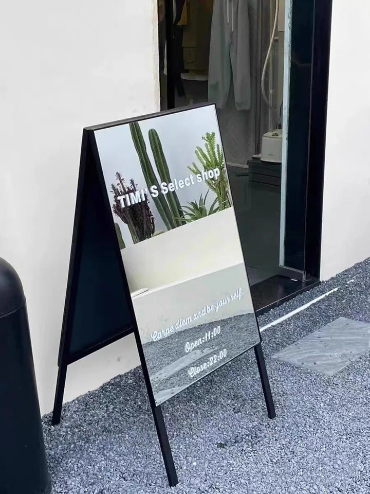 Outdoor photo mirror floor-to-ceiling clothing store display board door sign billboard mirror