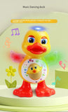 Electric Music Light Dancing Duck with Cute Blinking and Shaking Head Educational Electronic Pet for Children's Birthday Gift