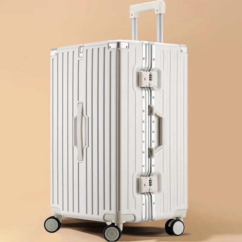 Large Capacity Suitcase 28" 32" Thickened Luggage USB Phone Stand Aluminum Frame Password Trolley Case Travel Wheeled Suitcases