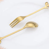6Pcs Stainless Steel Tea Forks Gold Silver Cake Fork Snack Salad Coffee Fruit Fork Mirror Cutlery Tableware Set Kitchen Utensils