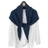 Korean Knitted Wool Triangle Scarf Solid Knitted Shawl Autumn Winter Scarf Women Neck Protection Neckerchief Triangle Scarf