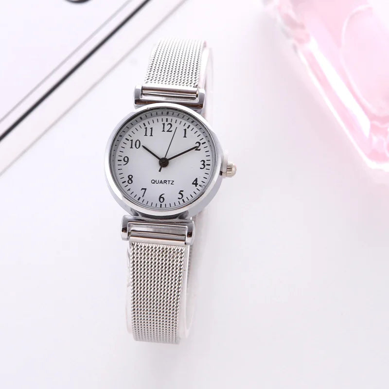 Fashion Watches for Women Female Watches Clock Luxury Wrist Watch White Stainless Steel Band Classic Quartz Watches Daily Gifts