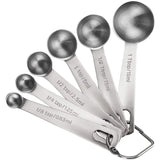 6pcs/set Food-grade Stainless Steel Measuring Spoon Anti-Scratch Sugar Coffee Powder Spice Scoop for Home Baking Daily Cooking
