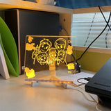 Light Up Dry Erase Board LED Letter Message Board With 7 Colorful Pens with Light Acrylic Drawing Board for Kids Birthday Gifts