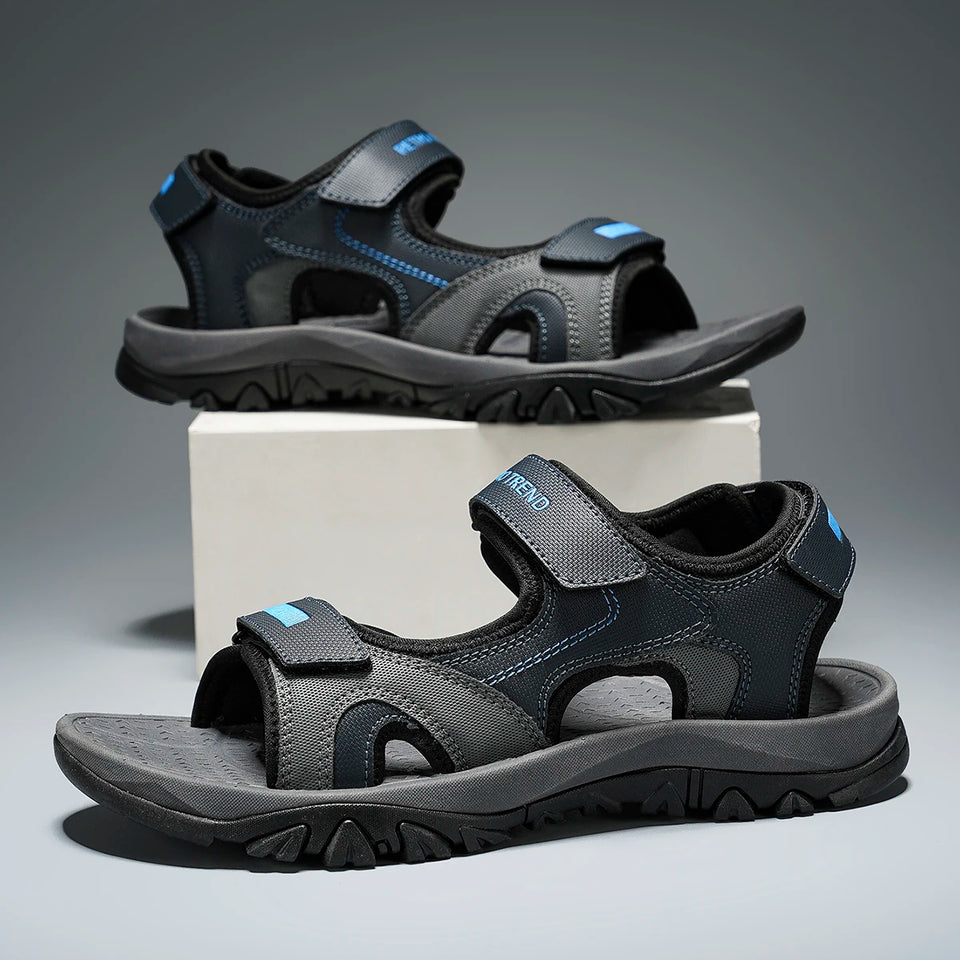 Summer New Sandals Men's Water Beach Breathable Quick Drying Shoes Comfortable Flat Bottom Non slip Sandals Driving Shoes