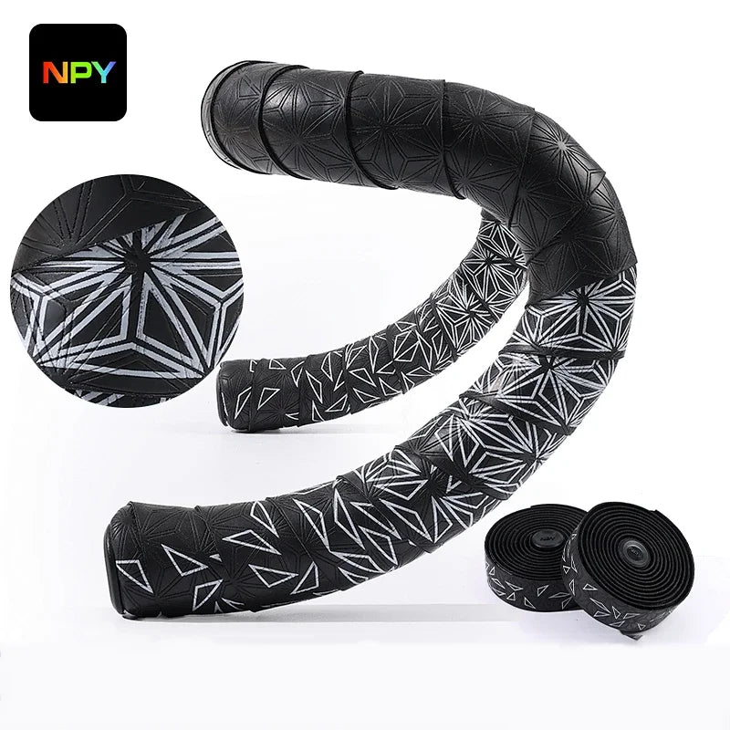 NPY FASHION Handlebar Tape Comfortable Anti-Slip PU Shock Absorbing Handlebar Wrap Tape with Handlebar Plug Cycling supplies
