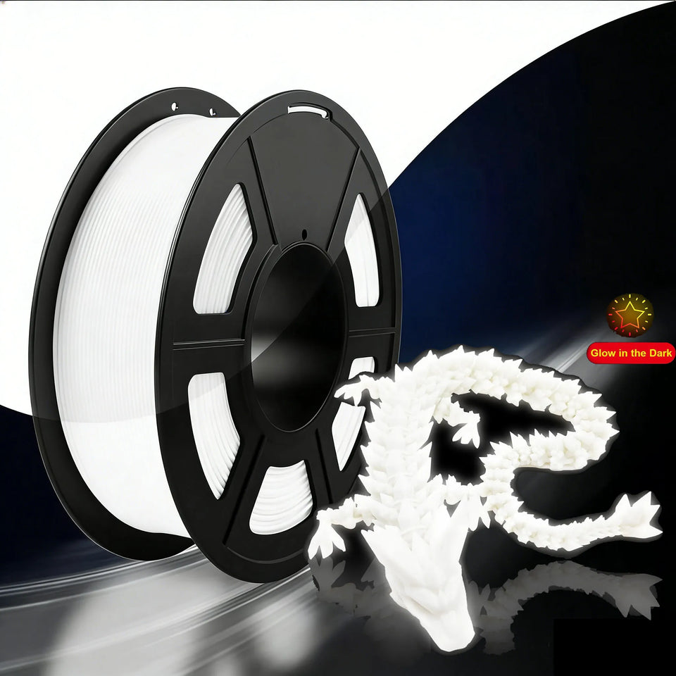 Glow in the Dark PLA 3D Printer Filament 1.75mm Rainbow Bundle Dimensional Accuracy +/- 0.03mm 250g for 3D Printing