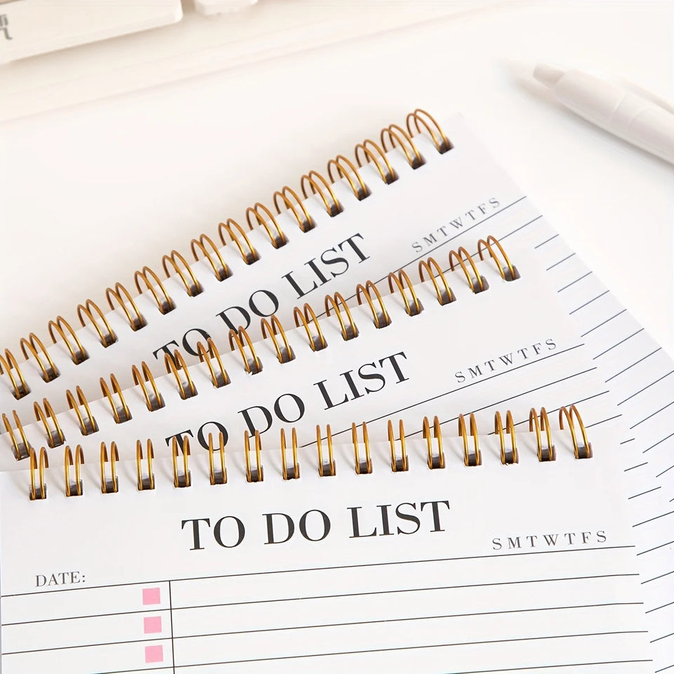 1pc to Do List Notepad, Undated Daily Planner Notepad with to Do List Notebook Checklist Planner Spiral Cover Notepad