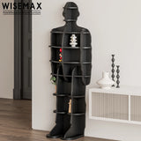 Furniture Modern Living Room Furniture Storage Wooden Black Corner Decoration Standing Bookshelf Human Modeling